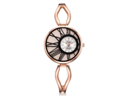 Reloj De Pulsera De Cuarzo Para Mujer Lvpai Con Brazalete De Aleación En Oro Rosa Y Blanco.