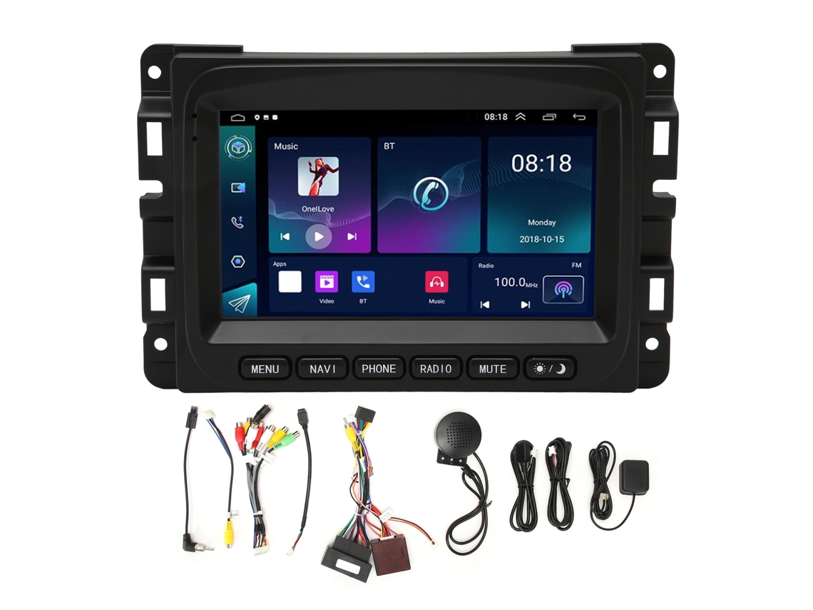 Receptor Estéreo Para Automóvil Con Pantalla Táctil Ips De 7 Pulgadas, 4 Núcleos, 2 Gb De Ram, 32 Gb De Rom, Conexión De Punto De Acceso Wifi Para 15