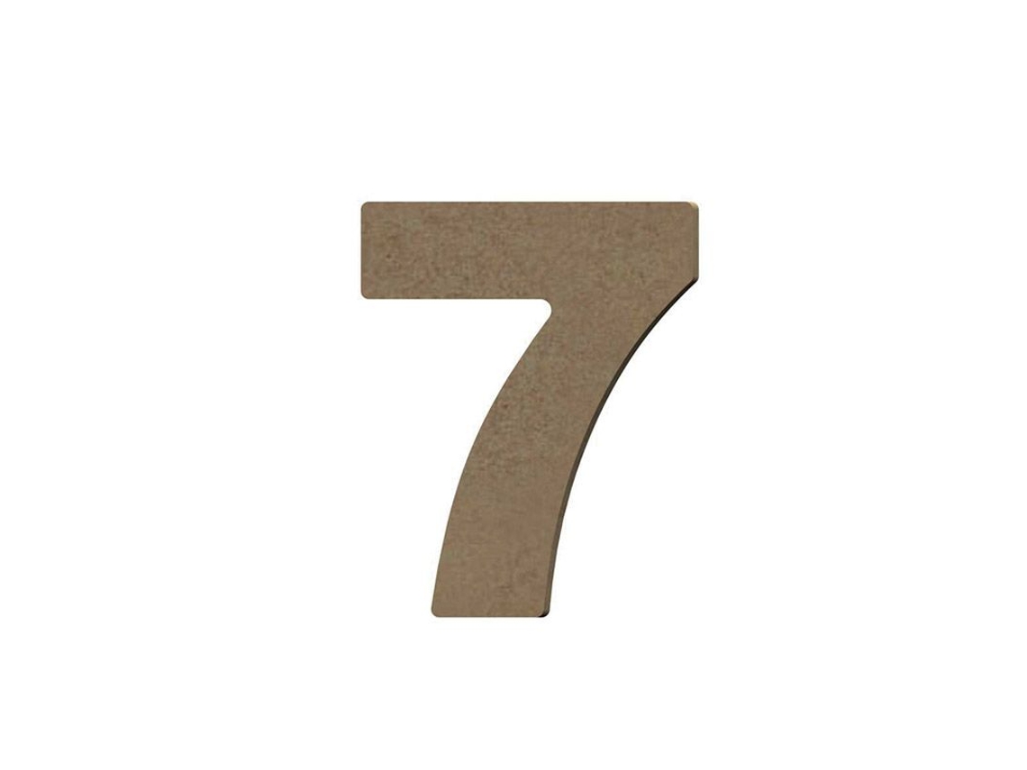 Número 7 de madera MDF para decoración - 8 cm