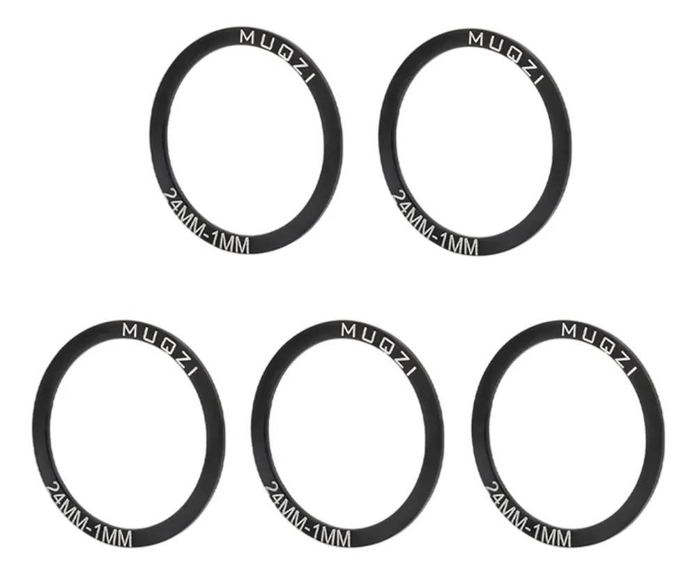 5 arandelas espaciadoras para juntas de pedalier de bicicleta de 24 mm (T1 mm)