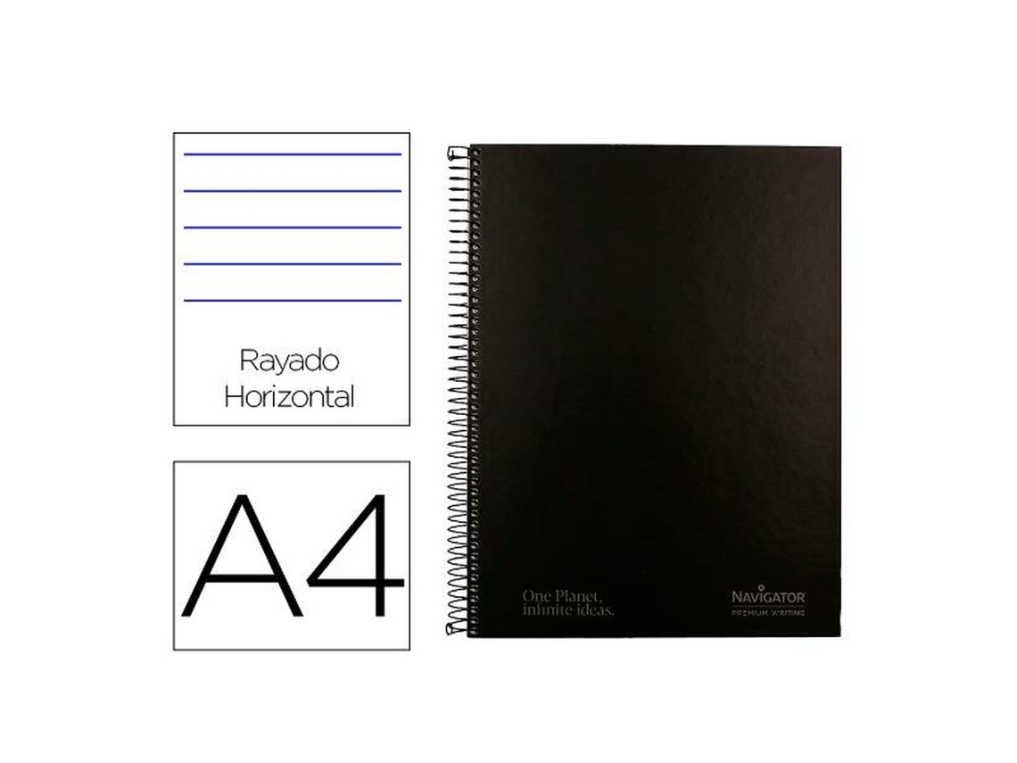 Cuaderno NAVIGATOR NA41 Negro A4 80 Hojas