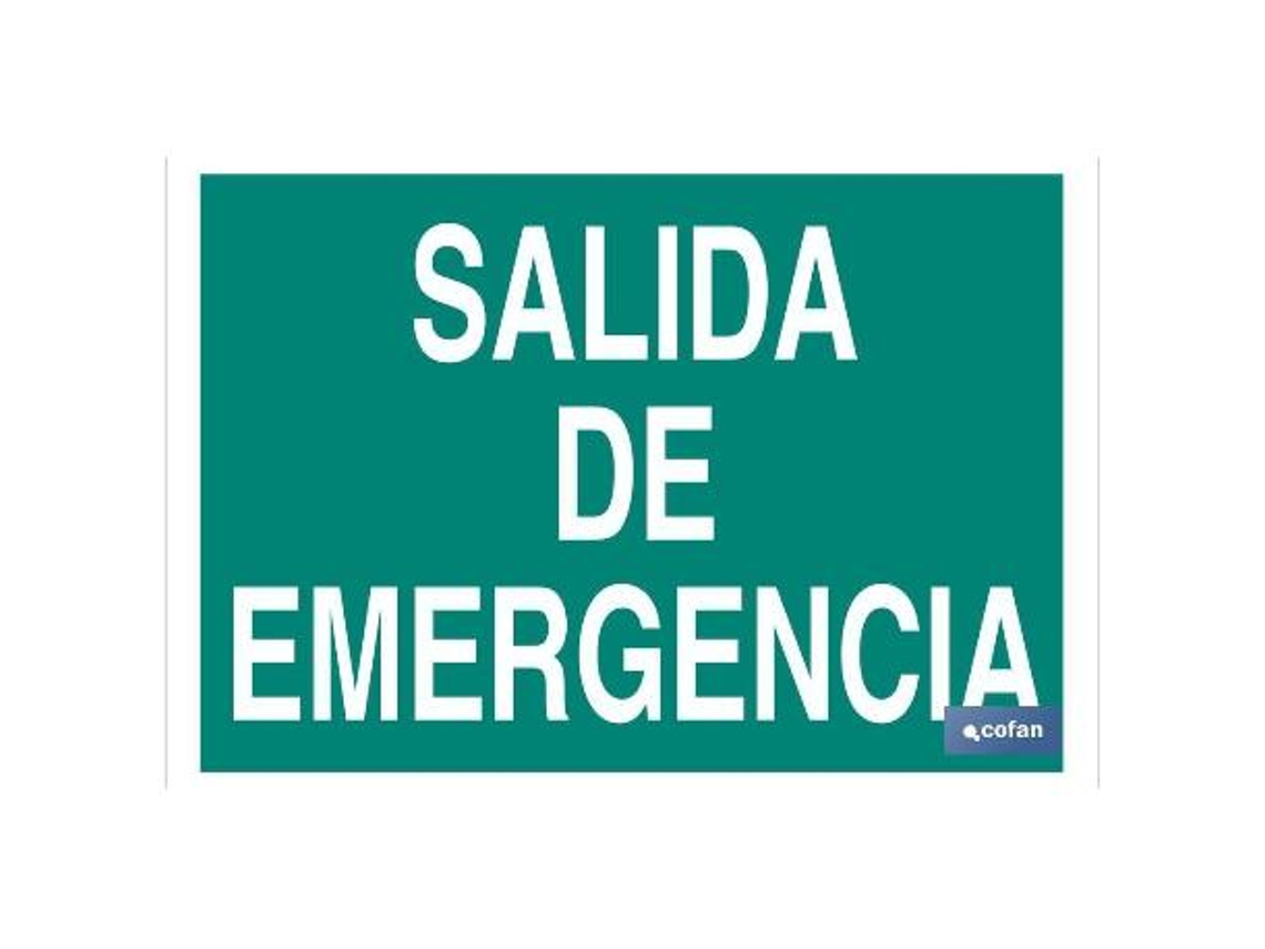 Señal luminiscente 210x148mm. salida de emergencia texto