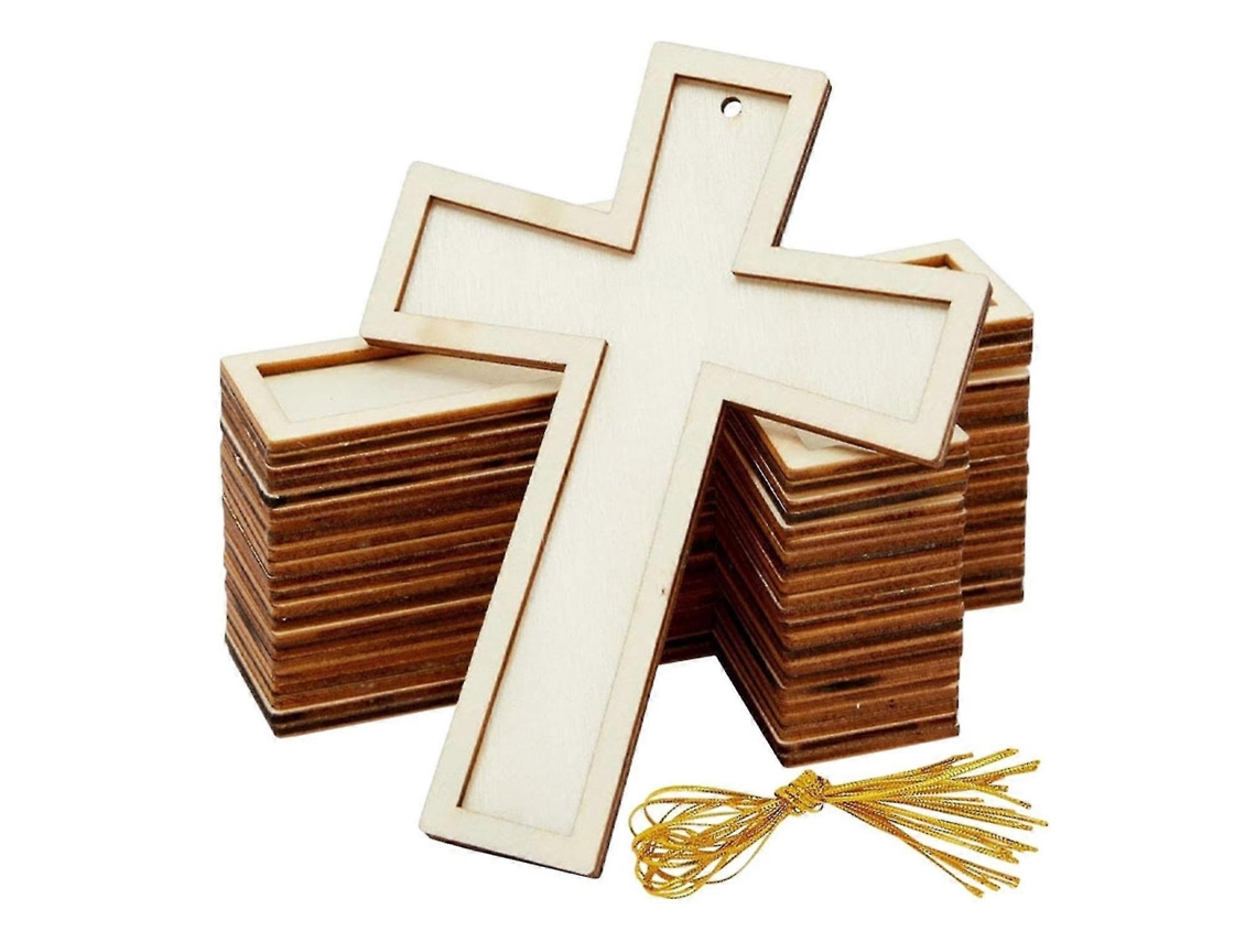 Rebe-10 Cruces De Madera Para Pintar Llaveros En Blanco Para Manualidades Regalos Diy Fiesta Artesanía