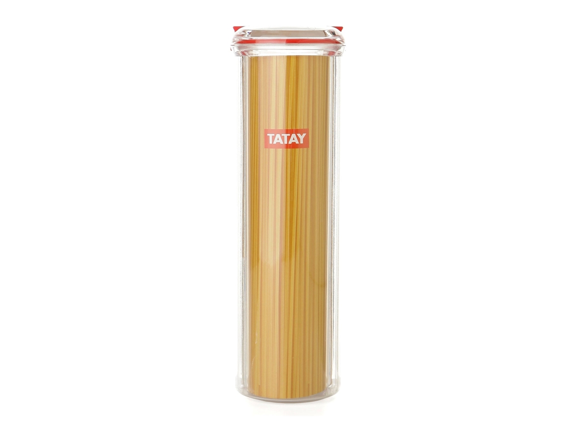Tarro Hermético TATAY con Cierre de Seguridad (2.5L - Rojo - 9 x 15.5 x 29 cm - Poliestireno)