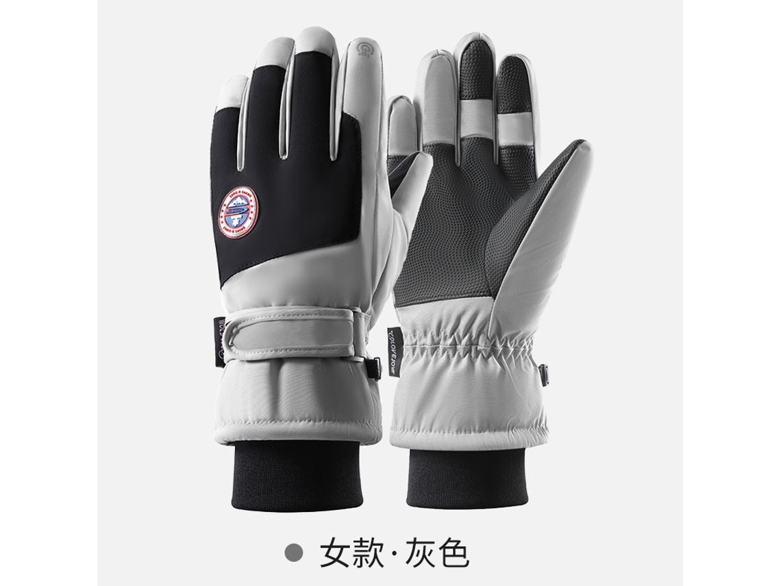 Guantes de esquí de invierno para hombre y mujer, impermeables, resistentes al viento, cálidos y gruesos. Talla única. 2310. Blanco. Chennnls.