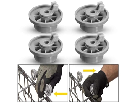 4 ruedas para cesta inferior de lavavajillas Neff & Siemens gris 165314