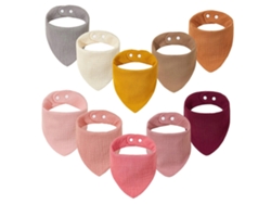 Paquete de 10 baberos para bebé, baberos de alimentación para bebés y niños pequeños, baberos unisex suaves, ligeros y absorbentes para la alimentación.