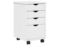 Maison Exclusive - Gabinete Rodante Con Rueda 34 X 39 X 56 Cm Pino Macizo