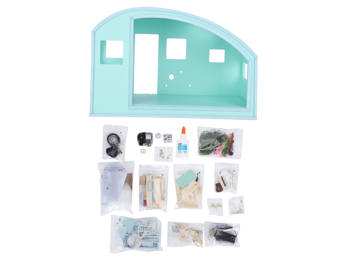 Kit de muebles de madera en miniatura con música para muñecas
