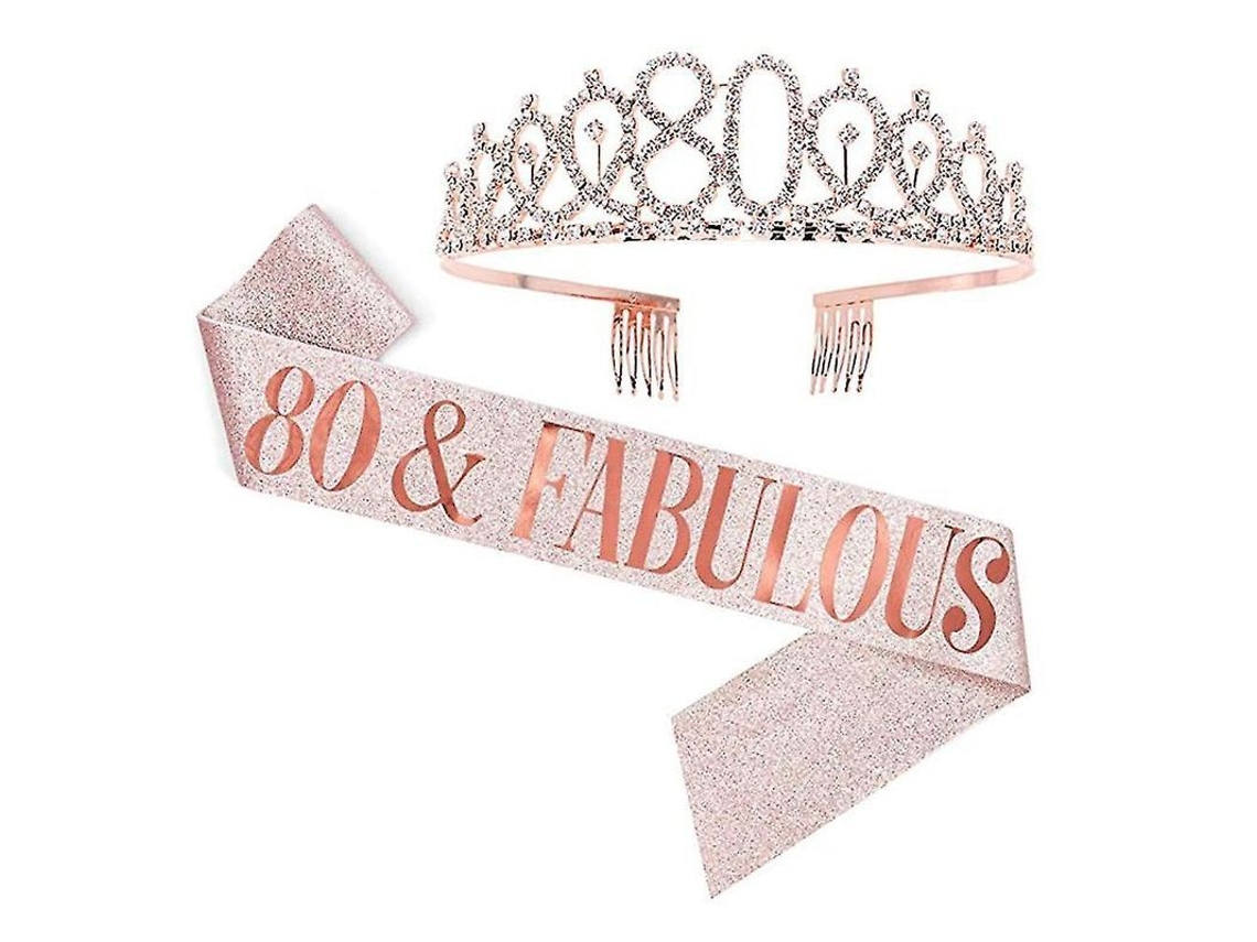 Conjunto De Diadema Y Tiara Con Diamantes De Imitación Y Letras Para Fiesta De Cumpleaños De Niñas Jikaix