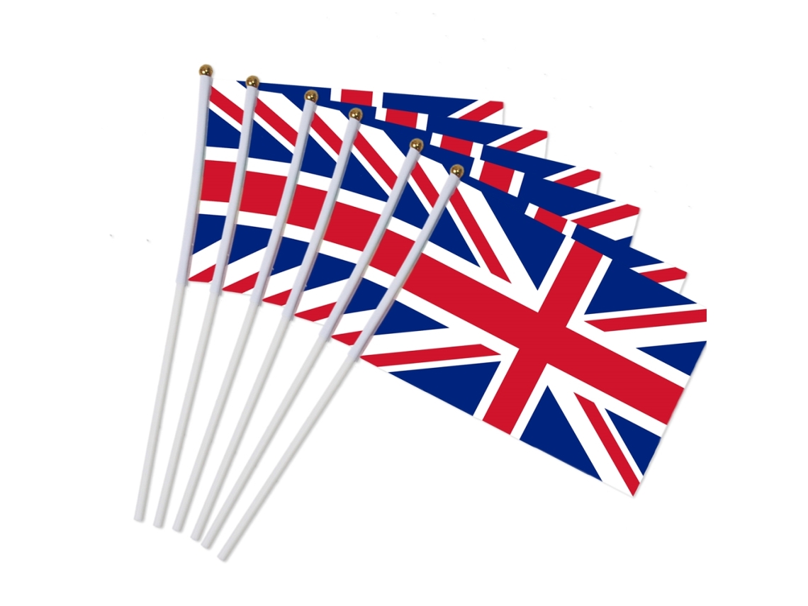 100 minibanderas decorativas para fiestas con la Union Jack del Reino Unido