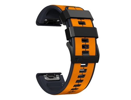 Correa para Garmin Fenix 3 22 mm Correa de reloj deportiva de silicona bicolor naranja-negro VENISYMLIS