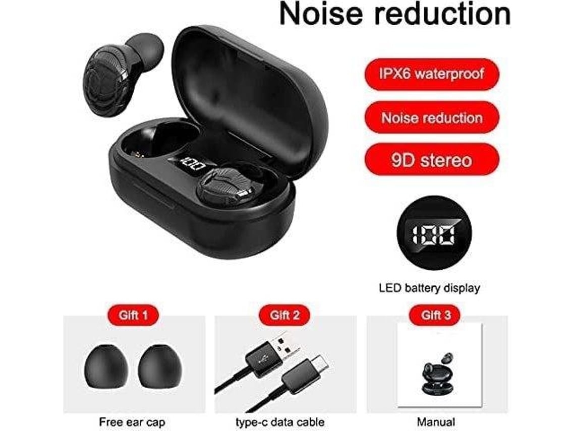 Auriculares Bluetooth True Wireless T8 816-Xw Micrófono In Ear Cancelación De Ruido Negro VEANXIN