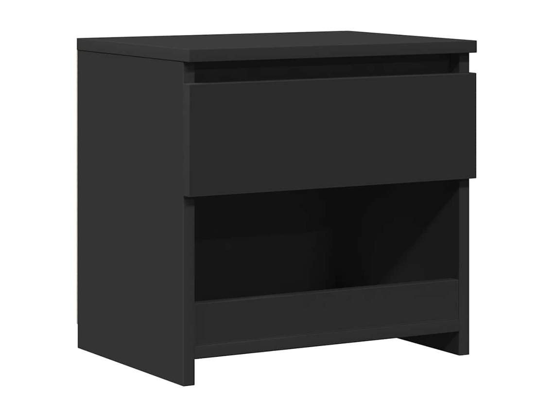 Mesita de noche 40x30x39 cm Madera contrachapada negra MAISON EXCLUSIVE