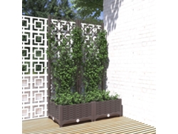 Jarrón/maceta de jardín con enrejado, 80 x 40 x 121,5 cm, PP, marrón, DKD, decoración del hogar