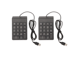 Teclado numérico con cable de 18 teclas, ergonómico, USB, Plug and Play, silencioso, para portátil/PC (2 unidades)