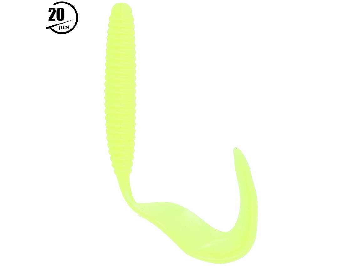 Lure Blanda Para Pesca Con Carnada Artificial Atrae Peces Simula Carnada De Insecto Rotación Insecto De Cola Única De Alta Calidad Insecto De Cola Rizada Cian Claro Vendido En Paquetes De Dos