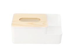 Caja Para Papel Higiénico Con Tapa Y Compartimento Para Mando A Distancia, De Sobremesa, Pp, Pequeña