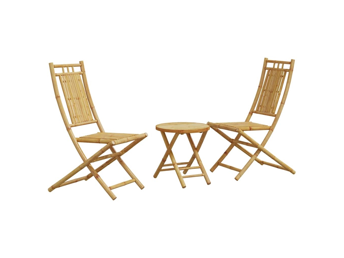 Maison Exclusive - Juego De Mesa Y Sillas De Jardín 3 Piezas Bambú