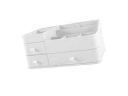 Organizador Cosmético De Plástico Impermeable Con Cajones Para Maquillaje, Estilo Escritorio, Blanco.