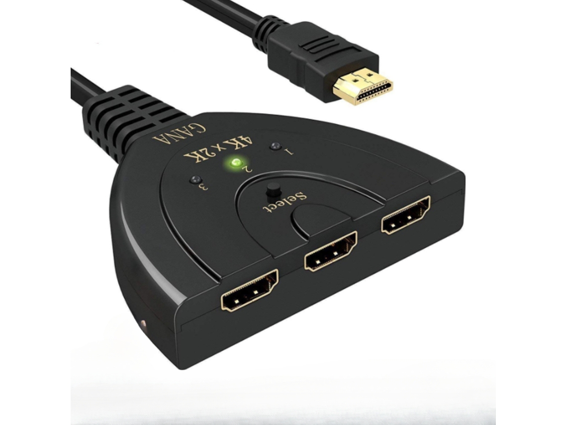 Divisor HDMI 4K 3 entradas y 1 salida, compatible con reproductor 3D Full HD 4K 30 Hz 1080P, compatible con PS4/3, Xbox, Fire Stick, Roku, PC y Siurn TV.