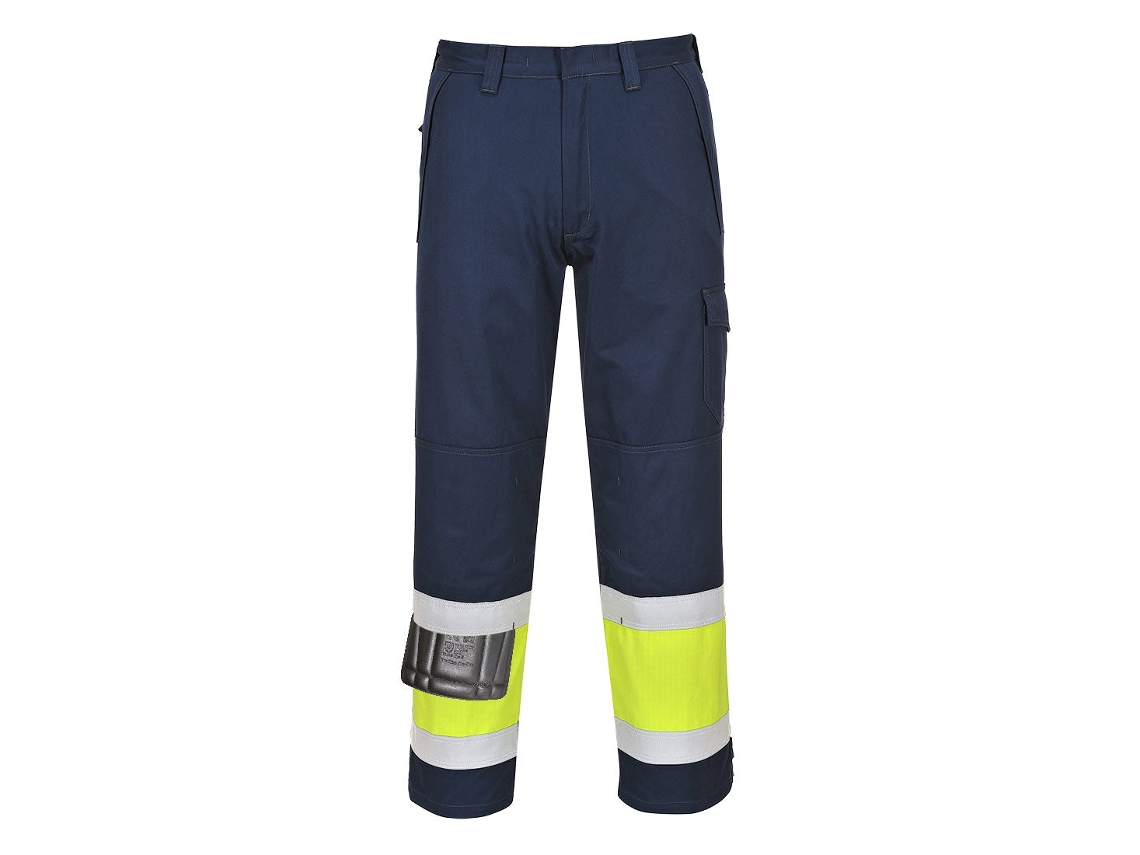 Pantalones de alta visibilidad Modaflame para protección industrial / Amarillo marino / L Portwest