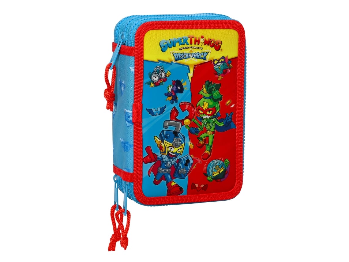 Plumier Triple SuperThings Rescue force 12.5 x 19.5 x 5.5 cm Azul (36 Piezas)