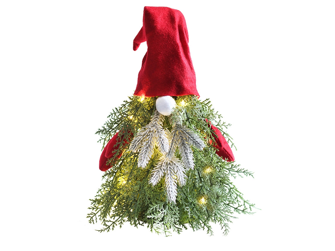 Mini árbol de Navidad estilo gnomo sentado con adorno. AURUM
