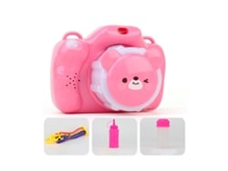 Soprador De Bolhas Automático Com Luz Led E Música Urso Fofo Portátil Para Crianças Rosa