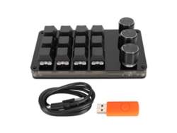 Mini Teclado Mecánico Con 12 Teclas, 3 Botones, Interruptor Azul, Interruptores Intercambiables En Caliente Y Programable.