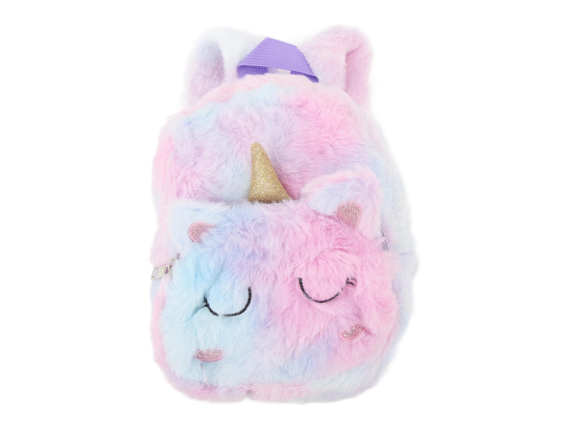 Mochila De Dibujos Animados Suave De Peluche Compacta Con Correa Ajustable Para Niñas Niños Bebés Morado S