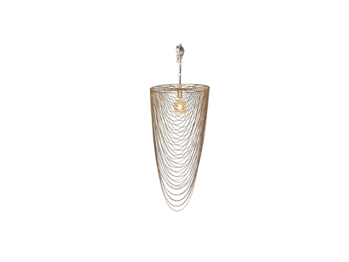 Lampara Techo Hierro Cadenas Envejecido 46x46x98cm