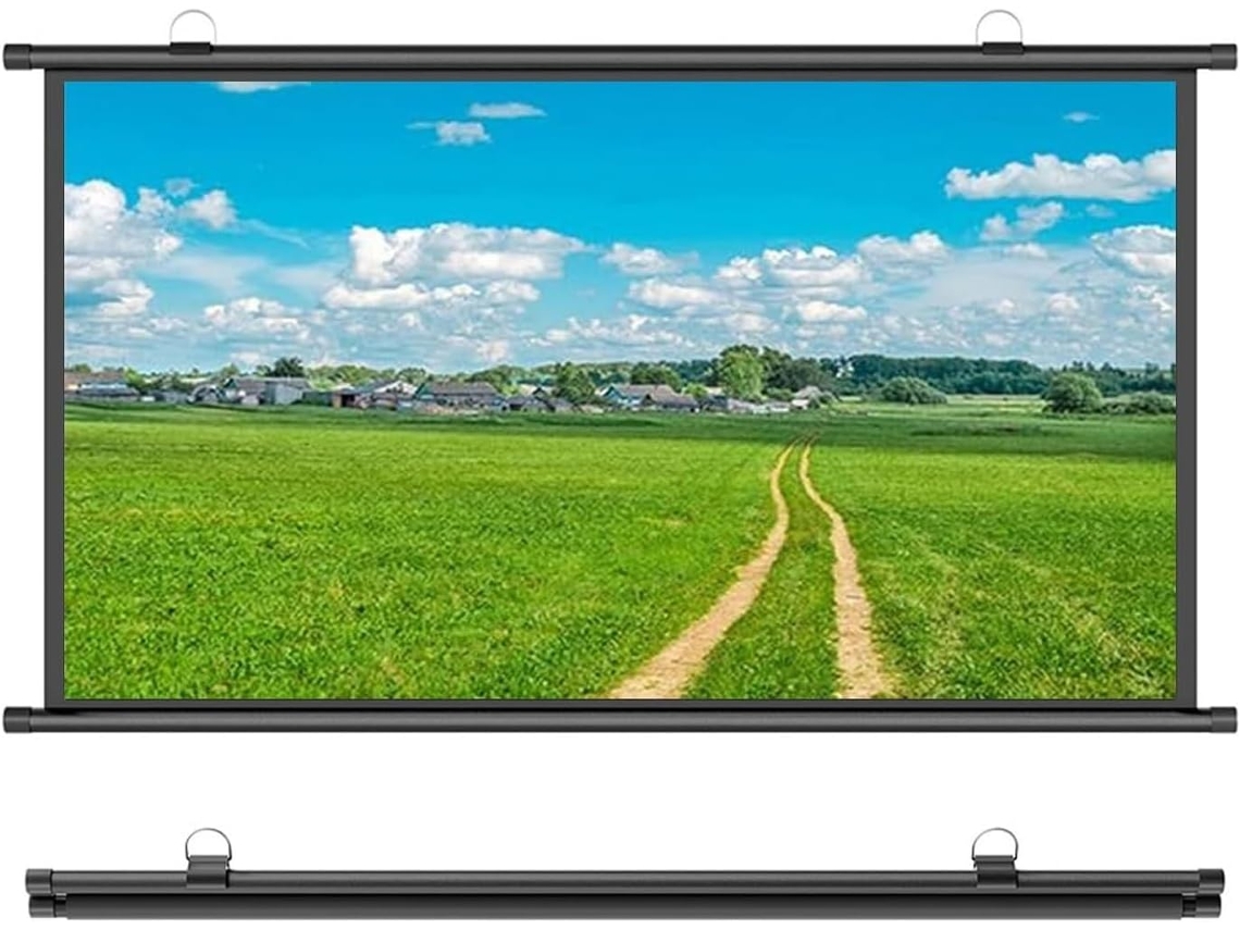 Pantalla De Proyección Manual Enrollable Para Uso Interior Y Exterior, Antiarrugas, Pantalla De Proyección 4k