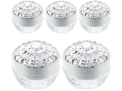 5 Pièces Lot De Pots Échantillons Verre Con Cuellovercles Argentés Récipients Étanches Para Crème V...