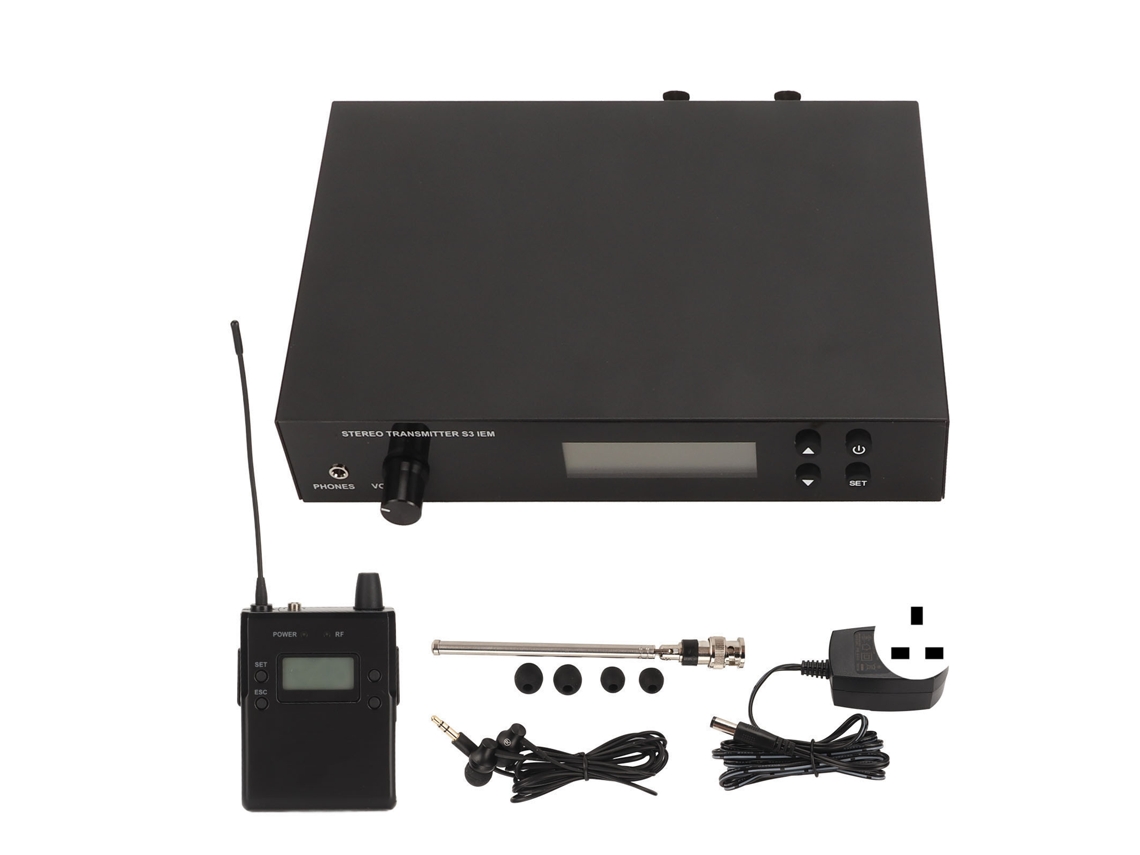 Sistema de monitoreo inalámbrico con transmisor corporal y auriculares