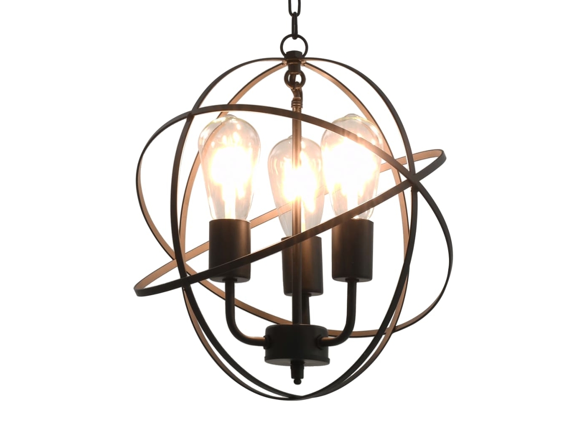Lámpara de techo VIDAXL Negro Metal (35 cm)
