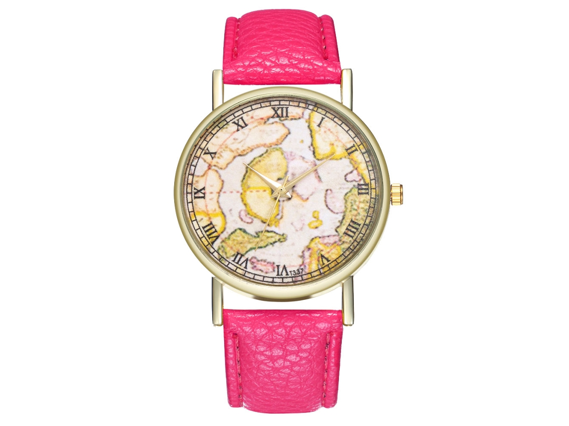Reloj De Cuarzo Elegante Y Moderno Para Hombres Y Mujeres Regalo (rojo Rosa)