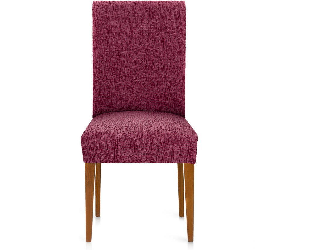 Funda de Silla EYSA Premium Troya Pack de 2 Fundas Tejido Multielástico (50 x 50 x 55 cm - Poliéster y Algodón - Burdeos)