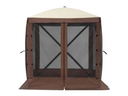 Carpa plegable SUCCEBUY de 4 lados con toldo y protección solar, color marrón