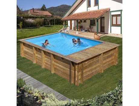 Piscina de Acero GRE Imitacion Madera Natural (620x420x136 cm)