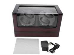 Caja giratoria automática para 4 relojes, estuche de exhibición, rojo/negro