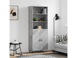 Aparador Alto Madera Contrachapada Gris Hormigón 69,5x34x180 Cm