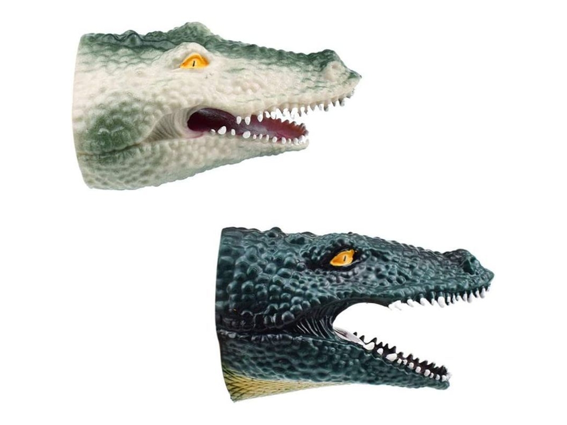 Marionetas de animales 2026: Cocodrilo verde y gris, para niños y adultos. Juguete para estimular la imaginación. Regalo ideal.