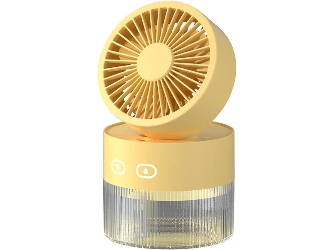 Mini Ventilador Usb - Ventilador De Escritorio Con Función De Pulverización - Ventilador De Refrigeración Plegable - Amarillo