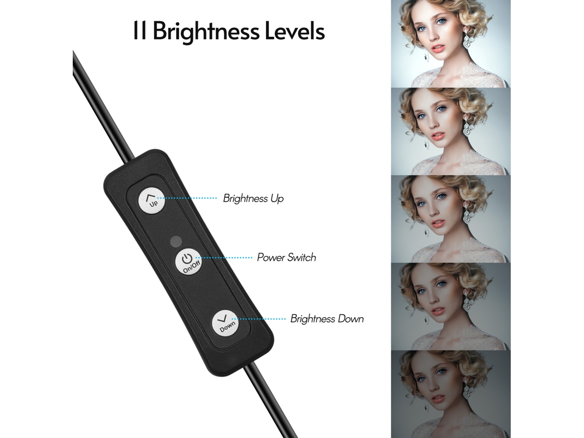 Kit Luz Led Video Andoer Ph-04 5600k Con 2 Luces Usb Trípodes Filtros Para Streaming Conferencias