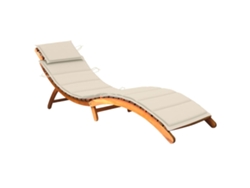 Tumbona Lounger de Jardín con Cojín Madera de Acacia Maciza