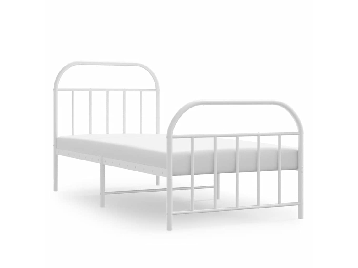 Maison Exclusive - Estructura Cama Sin Colchón Con Estribo Metal Blanco 90x190 Cm