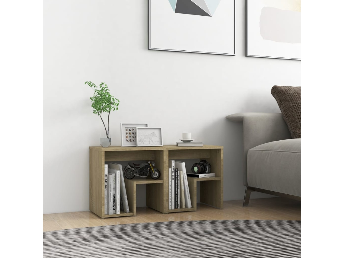 Mesitas de Noche LOVELY HOME Mesinha 2 Pcs 40X30X40 Cm Contrapl. Carvalho Sonoma