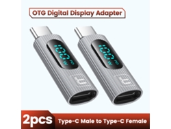 Adaptador USB-C de 100 W, adaptador de pantalla USB-C a USB 2.0, conector OTG, para MacBook Pro/Air/Samsung S9, color plata