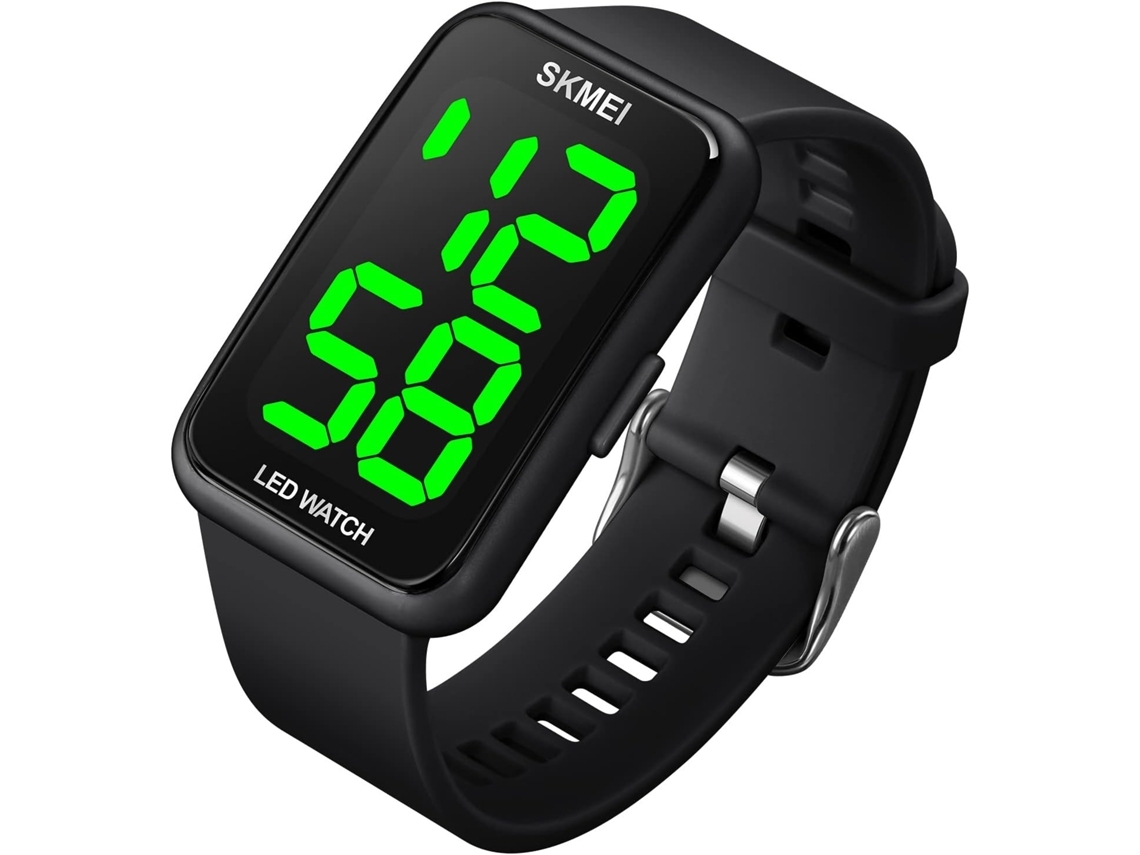 Woled Retroiluminación Rectángulo Esfera Reloj Digital Reloj De Pulsera De Acero Inoxidable Impermeable Verde Yuysan